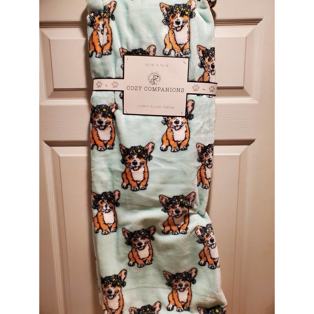 Cozy Companions 50" X 70" Welsh Corgi Comfy Plush Throw